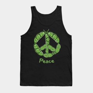 Green PEAS in a Pod (Peace) Symbol Tank Top